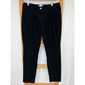Chicos Black Five Pocket Denim Style Cotton Velvet Slim Leg Pants Size 2